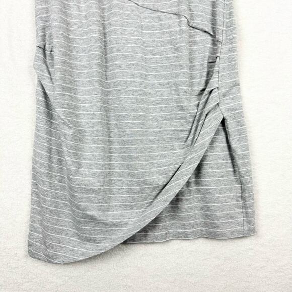 ATHLETA Central Stripe Ruched Mini Dress Short Sleeve Striped Athleisure Size M - Picture 5 of 12